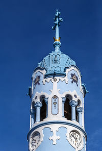 Church of st. elizabeth  known as blue church catholic church in bratislava, slovakia. bell tower