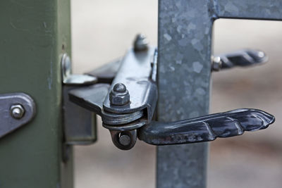 Close-up of metal door