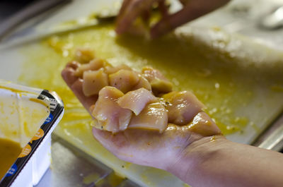 Close-up of cropped hand