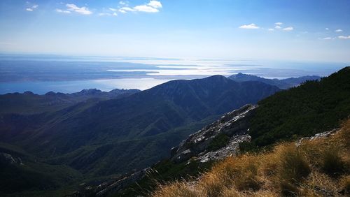 Scenic view of mountains against sky