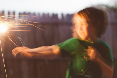 Man holding sparkler