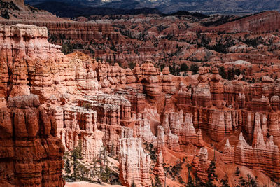 Aerial view of rock formations