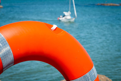 Close-up of sailboat in swimming pool