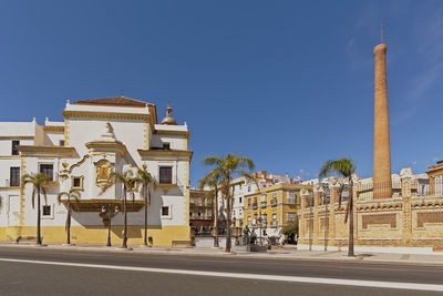 Exterior of building against sky in city