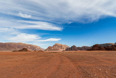 Scenic view of desert against sky