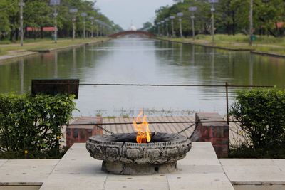 Eternal peace flame  at lumbini