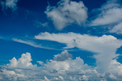 Low angle view of clouds in blue sky