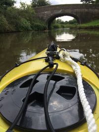 View of boats in river