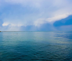 Scenic view of sea against cloudy sky