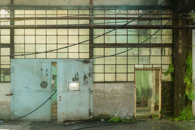 Closed door of old building