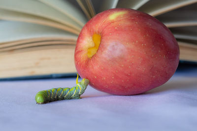 Close-up of apple on table