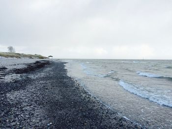 Scenic view of beach against sky