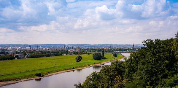 Scenic view of city against sky