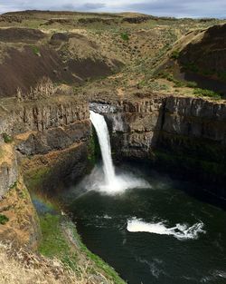 Scenic view of waterfall