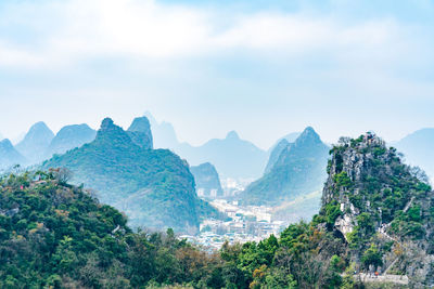 Scenic view of mountains against sky