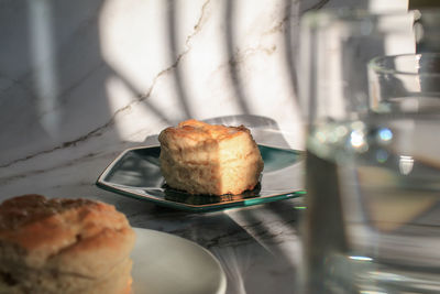 Close-up of food on table