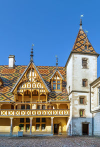 Exterior of building against clear blue sky