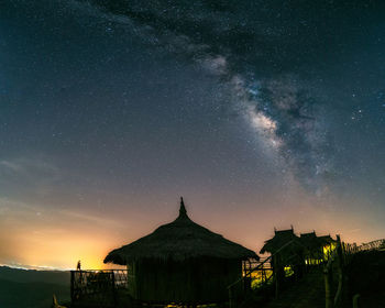 Building against sky at night