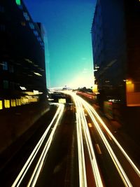 Light trails on city at night
