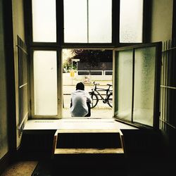 People walking in building
