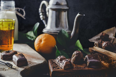 Close-up of food on table