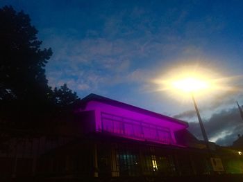 Low angle view of building against sky during sunset