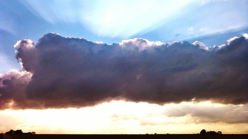 Clouds over mountain range