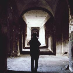 View of people walking in corridor