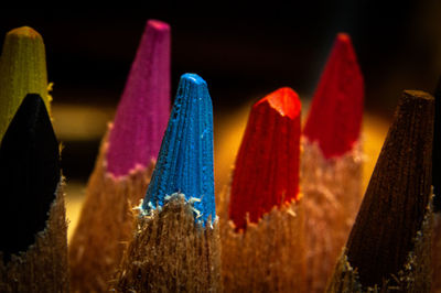 Close-up of multi colored pencils