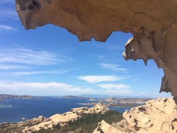 Scenic view of rock formation against sky