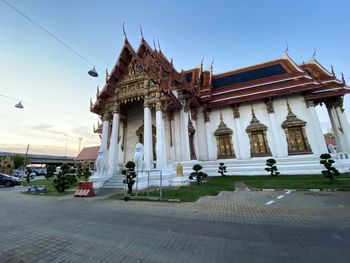 Temple against sky in city