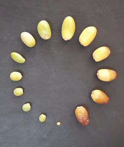 High angle view of fruits on table