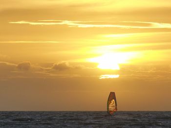 Dramatic sky over sea during sunset