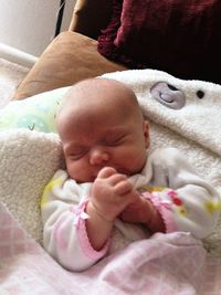 Close-up of baby sleeping