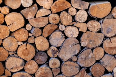 Full frame shot of logs