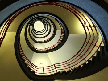 Low angle view of spiral staircase