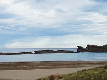 Scenic view of beach against sky
