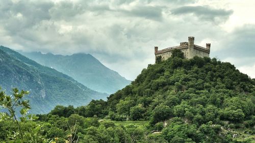 Cloudy sky over mountains