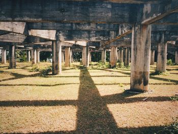 Shadow of old building