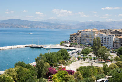 Kerkyra city in corfu island, greece. view from high angle. 