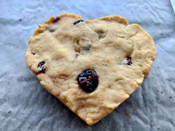High angle view of cookies