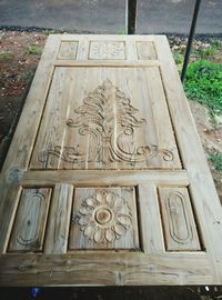 Close-up of wooden door