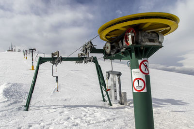 Ski lift is a type of cableway lift used for towing skiers to ski slopes in resorts and ski areas.