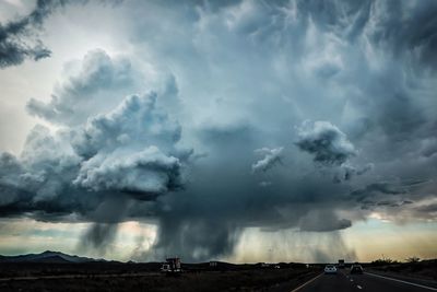 Panoramic view of storm clouds over landscape