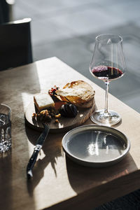 High angle view of food on table