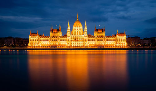 Hungary, budapest. hungarian parliament in budapest, hungary. famous landmark, historical building.