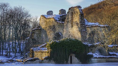 View of a ruin in winter