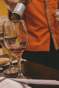 Close-up of wine glass on table