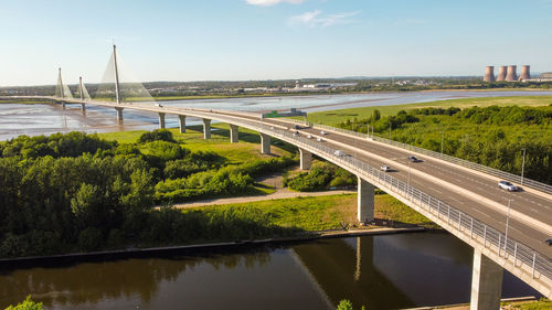 Bridge over river against sky