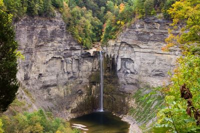 Scenic view of waterfall